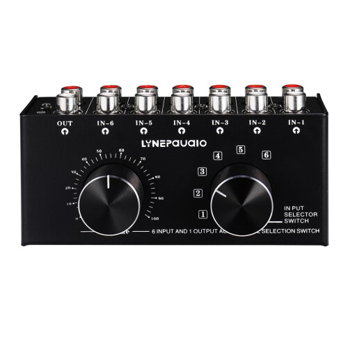 6 Input 1 Output Audio Signal Source Selection Selector Switcher Split