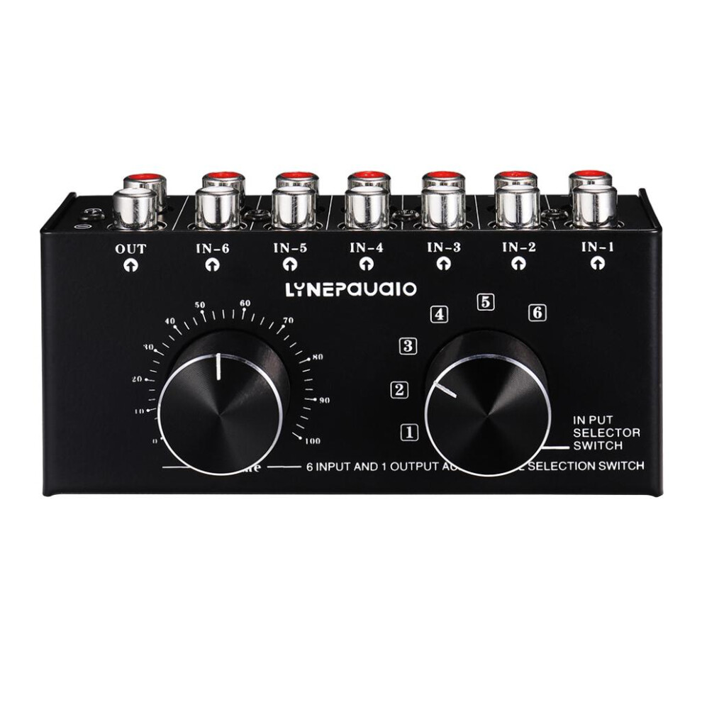 6 Input 1 Output Audio Signal Source Selection Selector Switcher Split 6901423356290