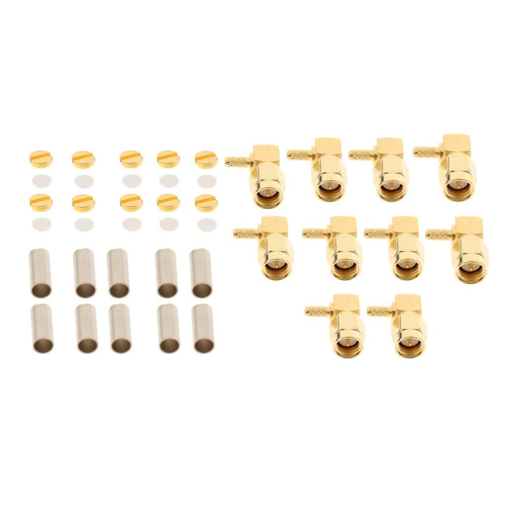 10Pcs Sma Male Crimp Right Angle Rf Coaxial Connector For Rg316 Rg174 6901423358614