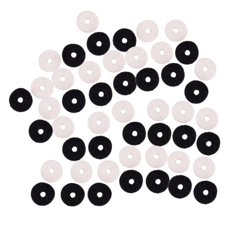 50pcs Guitar Strap Block Safety Strap Lock Washer Gaskets White Black