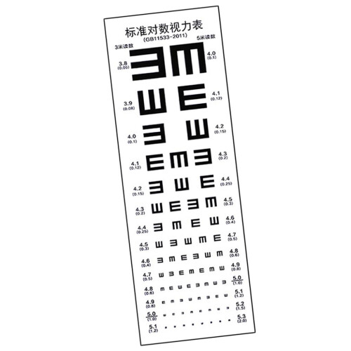 PVC Standardized Eye Chart Visual Testing Chart for  School Home