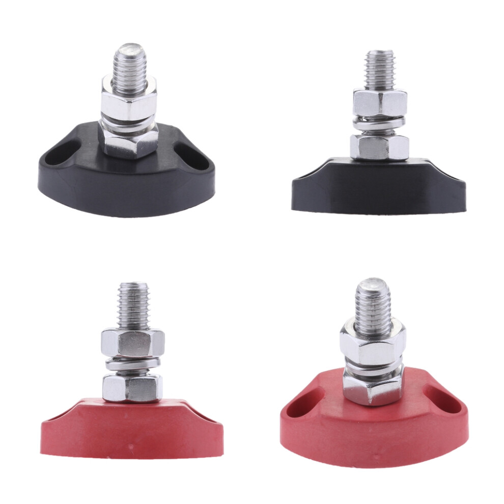 4Pieces Red & Black Junction Block Power Post Insulated Terminal Stud 6901423360389