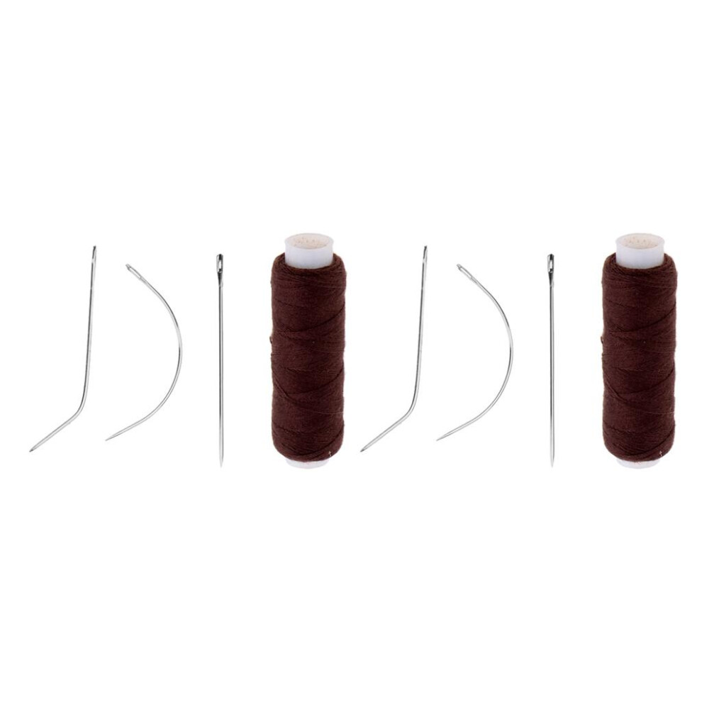 Unisex 2 Set Hair Sewing Weaving Thread Needles Kit For Hair Extensions Weft