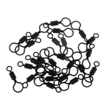 25pcs Carp Fishing Rolling Swivels with Long Body and Large & Small Ey