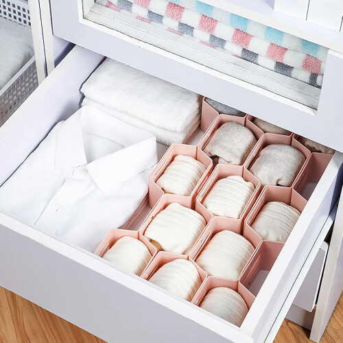 Drawer Dividers Organizer Adjustable Separators Expandable Honeycomb Divider (Blue) 1
