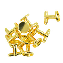 10 Pieces Round Blank Cabochon Bezel Frame Base Cuff Links DIY Cufflin