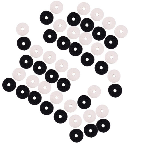 50pcs Guitar Strap Block Safety Strap Lock Washer Gaskets White Black 1