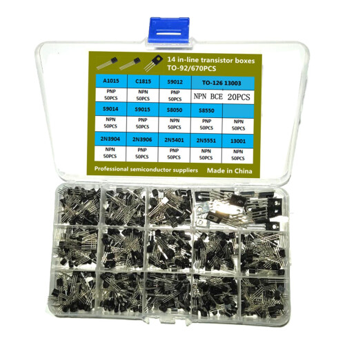 670 Pieces Transistor Kit Accessories for Electronic Projects 1