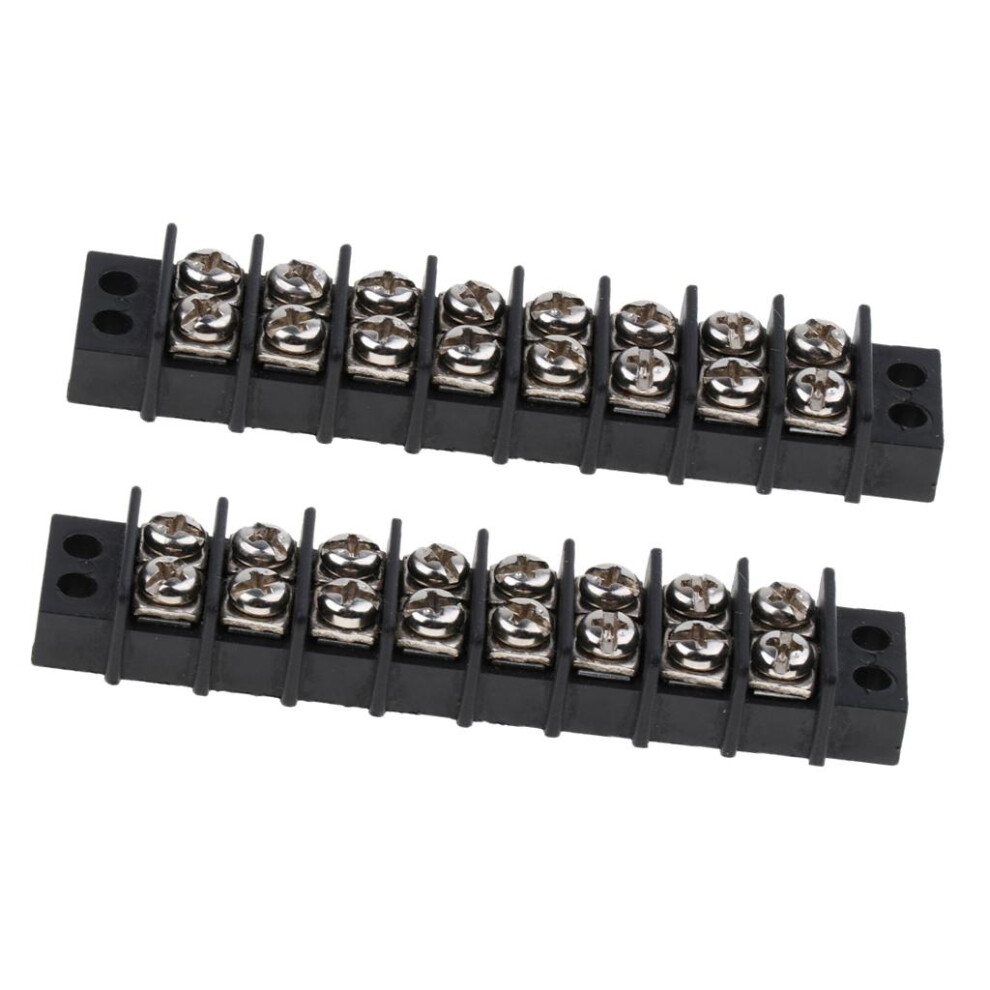 2X Marine Boat Rv 12V 30A 8 Ways Screw Terminal Block Bar Splits 1 In 6901423359857