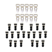 30pcs Men's Garter Belt Clips Hooks Grips Black and White