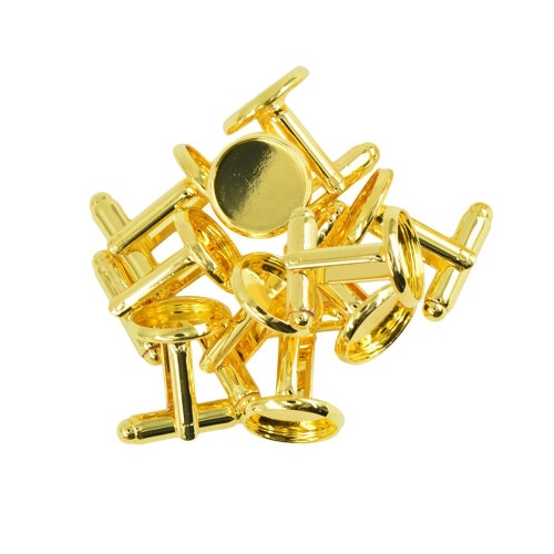 10 Pieces Round Blank Cabochon Bezel Frame Base Cuff Links DIY Cufflin 2