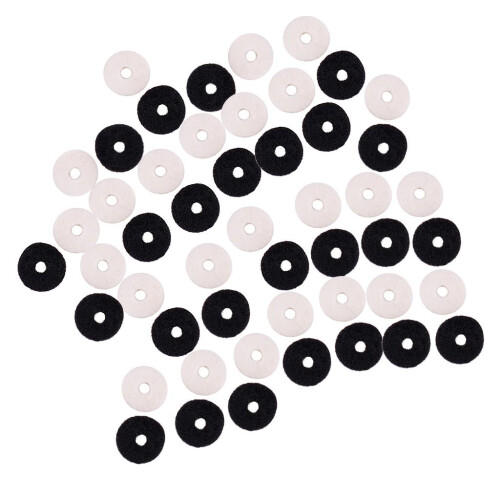 50pcs Guitar Strap Block Safety Strap Lock Washer Gaskets White Black 2