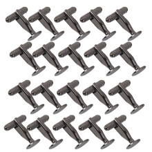 20Pcs Fashion Gray 12mm Flat Round Blank Settings Cuff Links Cufflinks