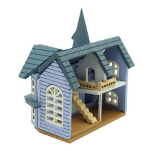 3D Puzzle DIY Dollhouse Assembly Kit for Dollhouse for Kids -Blue Hous