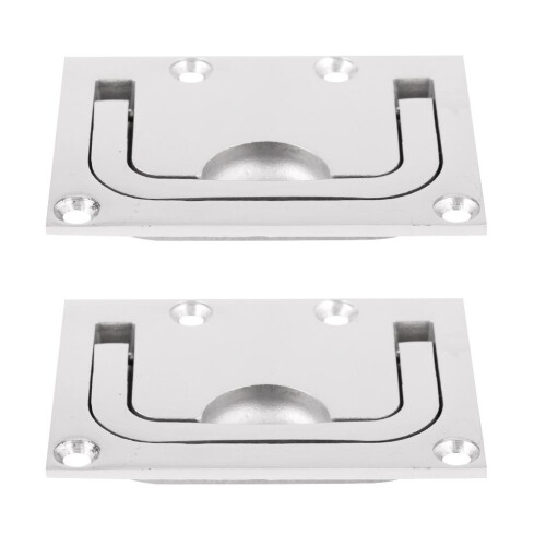 2 Piece Marine Stainless Steel Boat Hatch Latch Flush Lift Ring Pull H