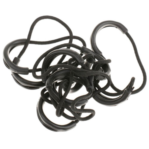 10x Zipper Pulls Cord Rope Ends Lock Zip Slider Replacement 65mm Black
