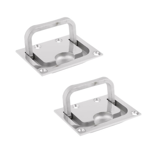 2 Piece Marine Stainless Steel Boat Hatch Latch Flush Lift Ring Pull H 1