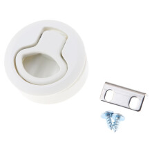 White Boat Car Locker Hatch Slam Latch 2.4" Round Marine Lock Flush Ha