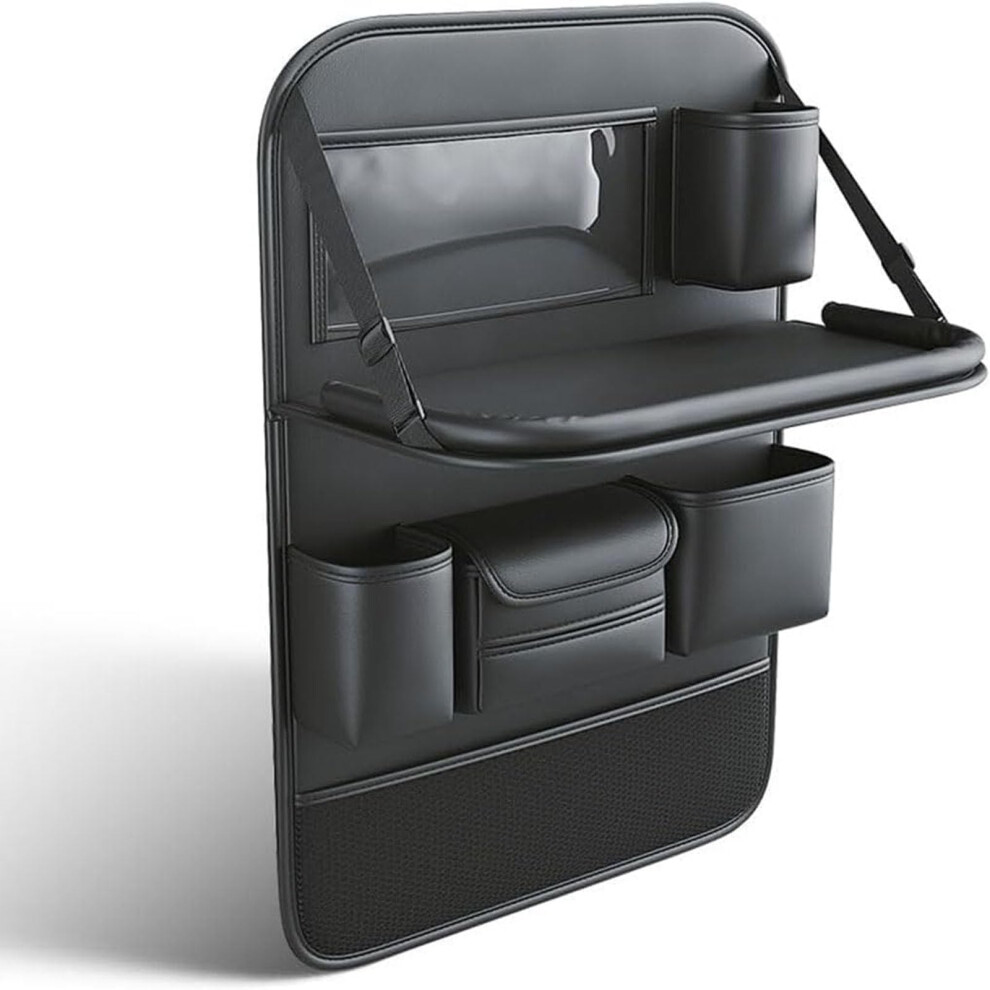 Car Seat Back Organizer With Foldable Table Tray For Kia Sportage 20072017 Multipocket Black 9189345381416