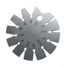 Stainless Steel Angle Gauge With 12 Angles 15120 Degrees, 1/4 Inch Hole For Keychain Attachment Pegboard