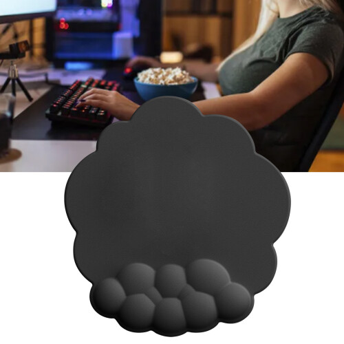 Cloud Mouse Pad Wrist Support Memory Foam, 26.5x25cm, Black