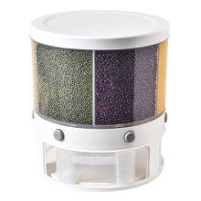Rotating Cereal Dispenser with 360 MultiGrid Storage for Kitchen Dry Food and Snacks, White Green