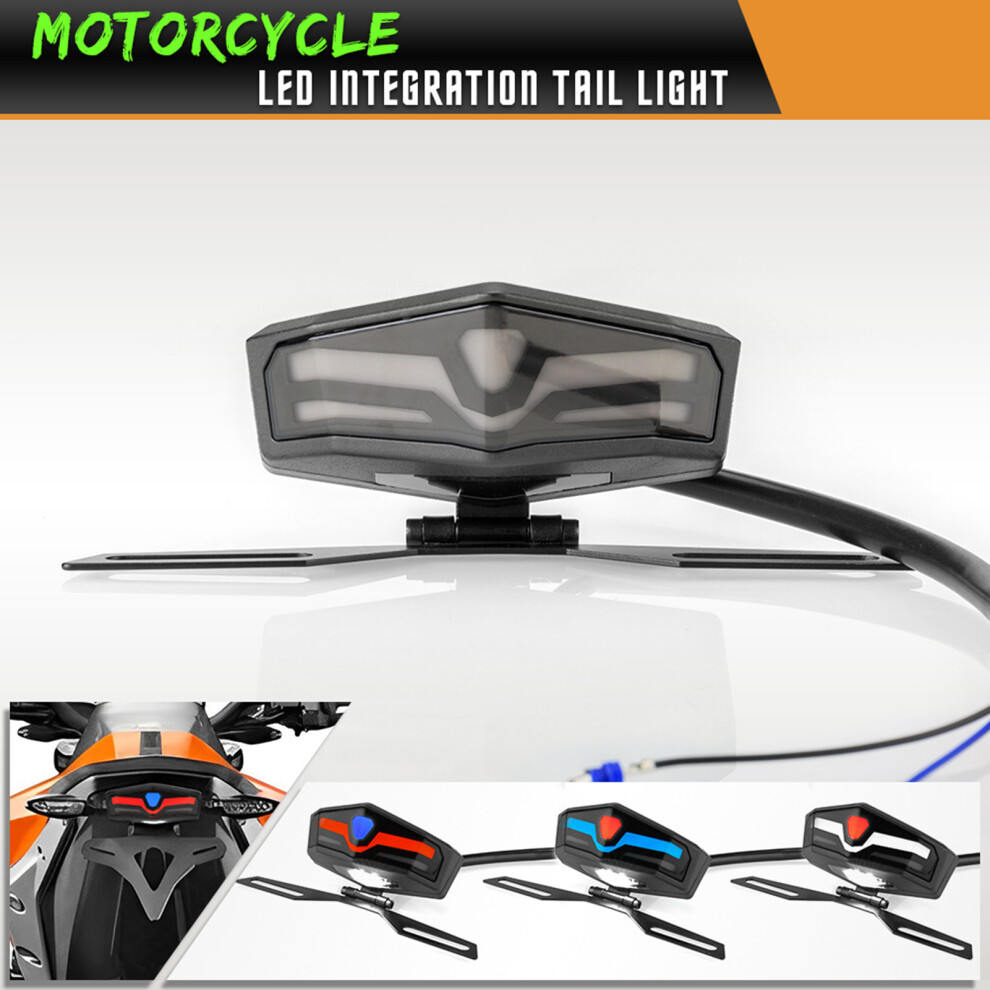Universal Led Motorcycle Tail With License Plate Holder 12V Light/Black 7901375226831