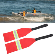 2 Stück Rote Sicherheits-Kajakflaggen mit reflektierenden Streifen zum Schleppen von Kanus