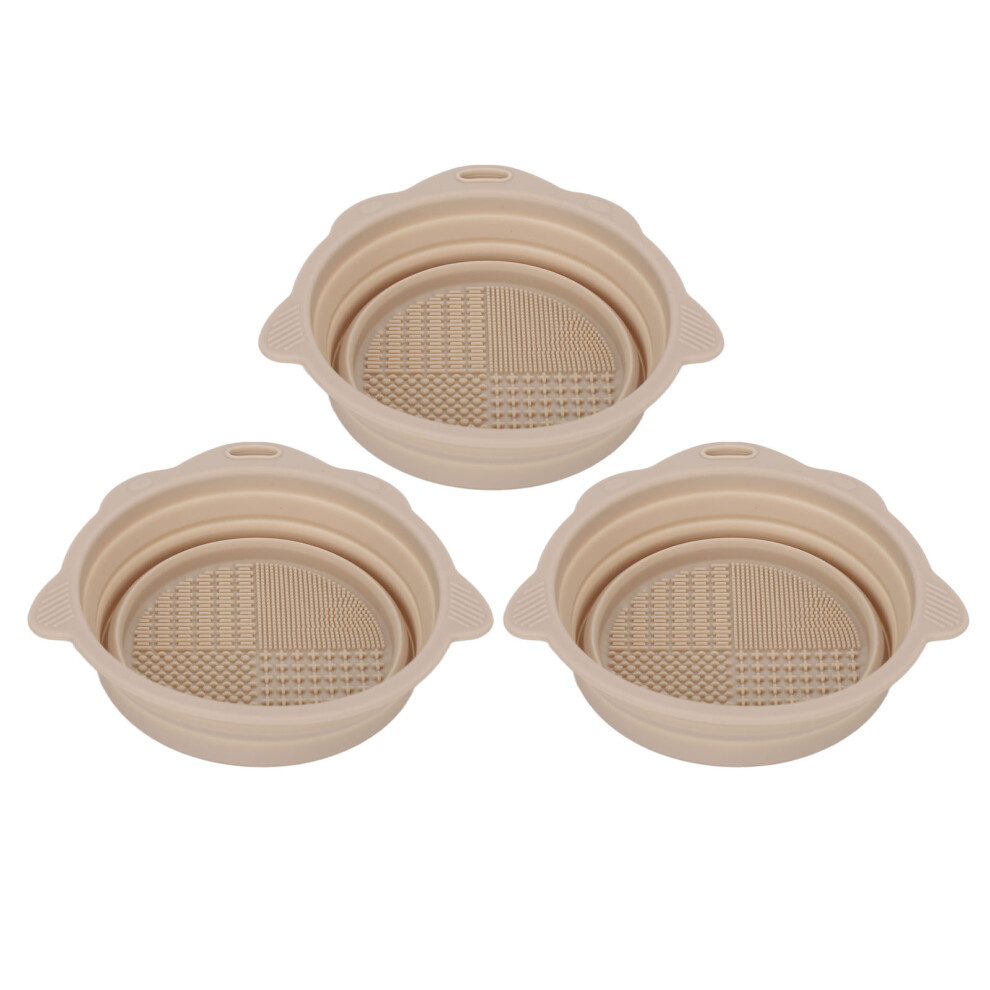 3pcs Silicone Makeup Brush Cleaner Scrubber Pads, Portable & Foldable