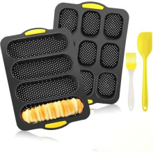 Pieces Silikon-Brotform, perforierte Antihaft-Form, Baguette-Form für den Ofen, 4 Gitter