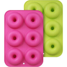 Stampo per ciambella in silicone - Cake Factory - Antiaderente - Verde+Rosa