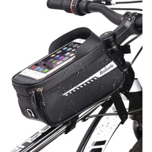 Bicycle Frame Bag for Smartphone, Waterproof Bicycle Handlebar Bag Phone Holder Bike MTB Motorcycle Scooter Transparent Cover