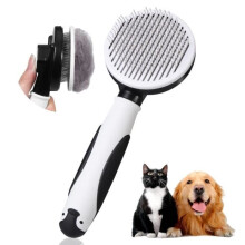 Dog and cat hair brush, small dog hair brush, one-click self-cleaning to remove dead hair