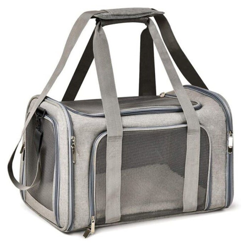 Carrier Bag - Unspecified - Foldable - Breathable - For Cats and Dogs - Grey