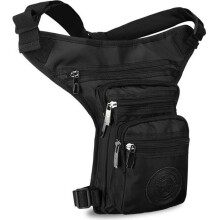 Hüfttasche Gürtel Canvas Reise Reiten Motorrad Beintasche Satchel Herren Schwarz