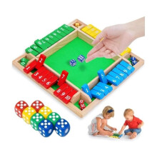 Board Game Shut The Box Wooden Dice Game For 4 Players Ideal for Camping and Picnics