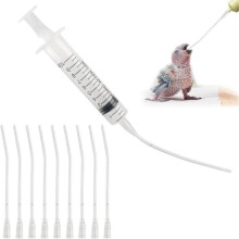 Feeding Tube - Unspecified - 10 Tubes + 10 ML Syringe - Plastic - Transparent - Exotic Birds