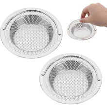 2PCS Stainless Steel Kitchen Sink Strainer  Outer Diameter 11cm x Height 2cm  AntiClog, Rust Resistant