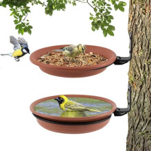 Wildvogel-Futterspender und Vogelbad, 2 Stück hängende Vogelfutterspender für den Außenbereich, Wildvogel-Badewannen
