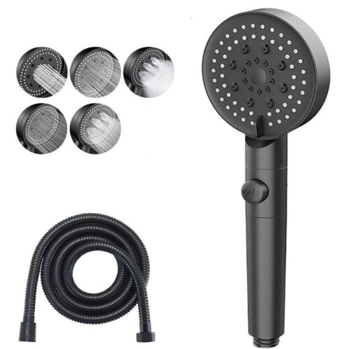Modes Water Saving Shower Head, Adjustable Bathroom Shower Head, One Button ShutOff, High Pressure