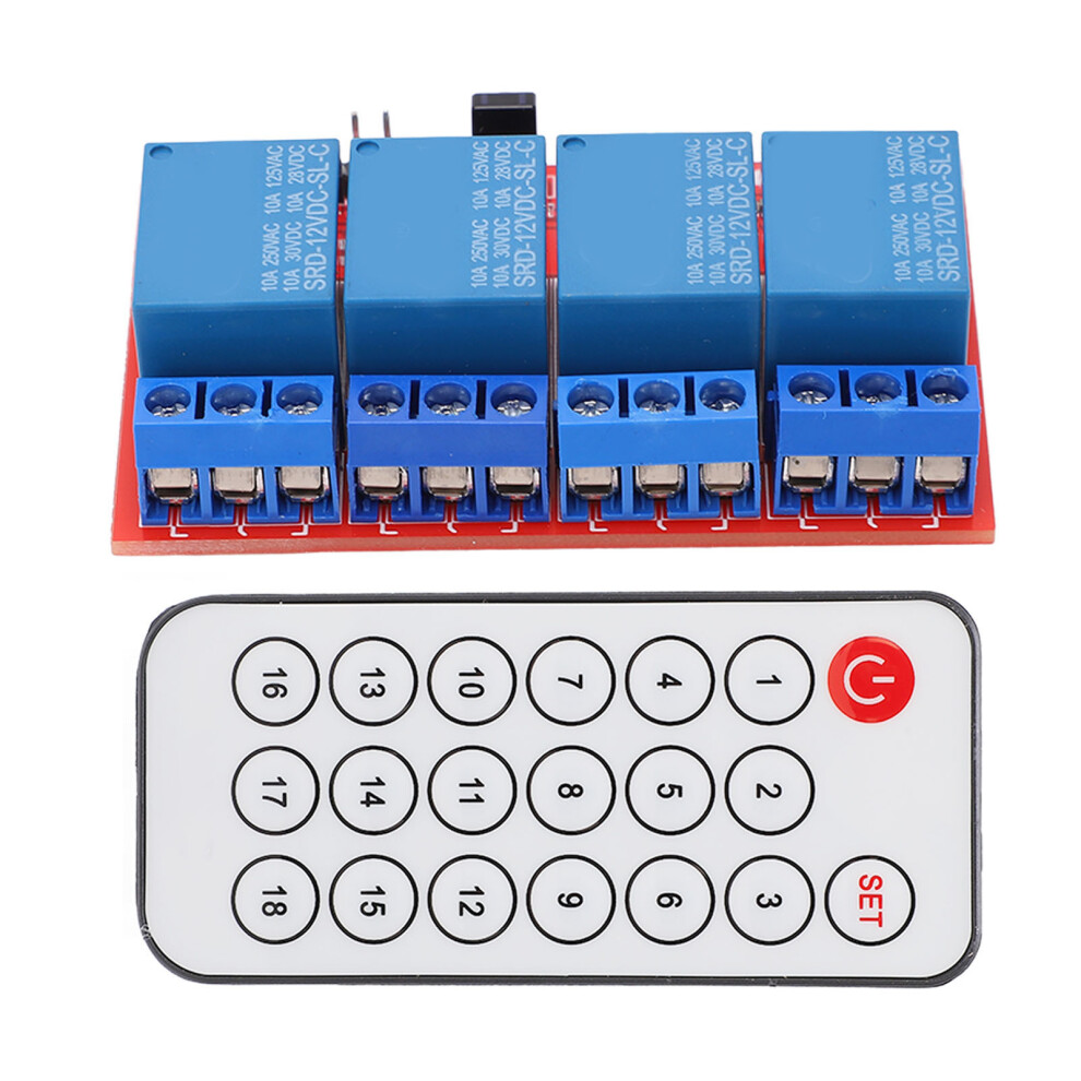4 Channel 12V Infrared Relay Receiver Remote Transceiver Set, 4Ch Control System 7601382266553