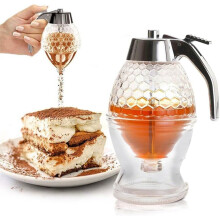 Honey Squeeze Bottle, Honey/Syrup Dispenser, Household Multifunction Glass Bee Drip Storage