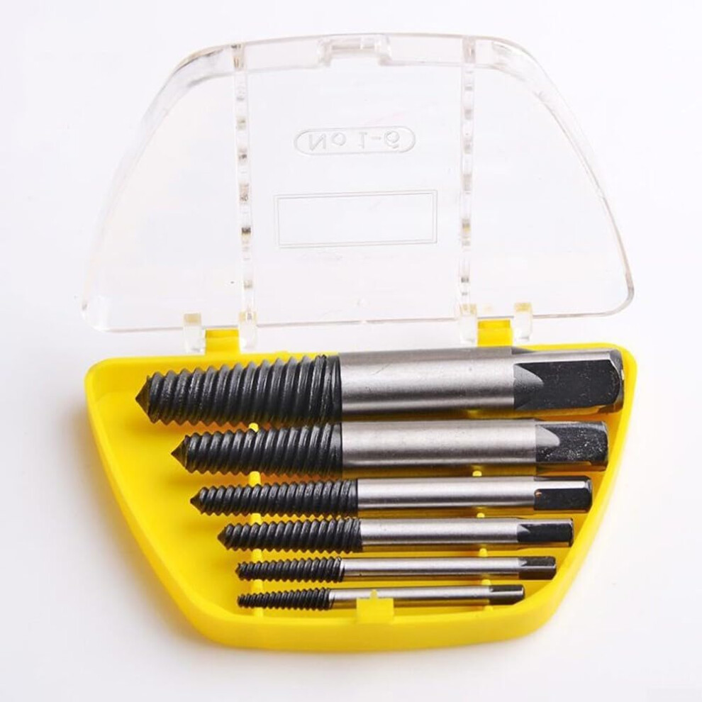 Heavy Duty Screw Extractor Set, 5/6 Piece Drill Bits For Efficiently Removing Stuck Screws From Various Surfaces (6Pcs) 9347817167481