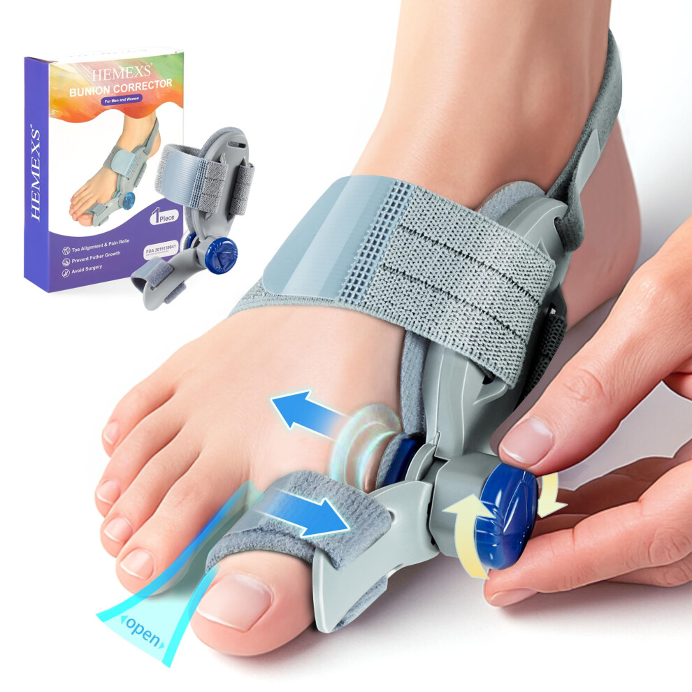 Bunion Corrector Big Toe Straightener â Adjustable Splint for Hallux Valgus  Pain Relief (Left/Right Foot)