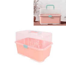 Organizzatore per Biberon con Cover Rosa Portatile per Asciugatura in Casa per Bambini