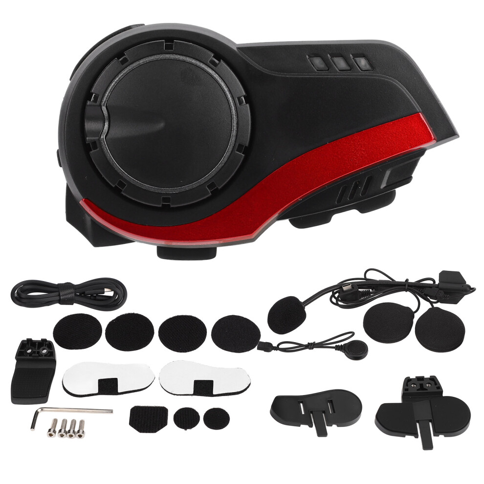 Bluetooth Communication System Motorcycle Headset With Hi-Fi Stereo And Long Range Intercom Waterproof Hands-Free Communication For Full Face Helmets 9358999919065