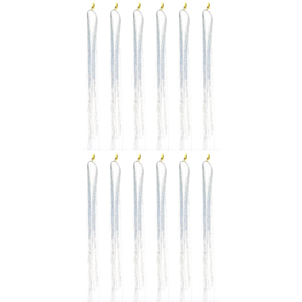 Heat Resistant Hair Extensions Glitter Tinsel Braiding Hair with HD Color Technology Color Bleed Free Hypoallergenic Sparkling Hair for Prom Festival