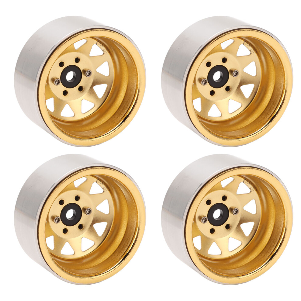 4Pcs 1.9In Steel Hub For Rc Car 56Mm Wheel 12Mm Hex Compatibility Gold 7621374131010