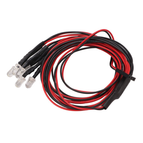 5Pcs RC Car LED Light Kit 24.8in White Silicone 6LED Beads 2