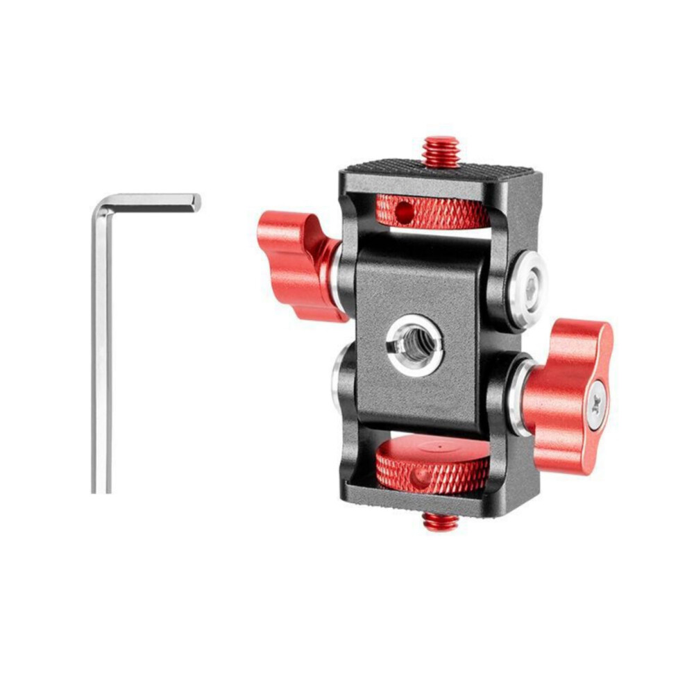 Multipurpose Two Head Camera Mount With 1/420 And 3/816 Base Threads For Creative Content Snail Gimbals Red 9426802654691